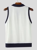 Mens Preppy Style Colorblock Casual Tank SKUL13331