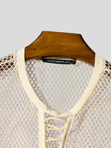 Mens Solid Color Sheer Mesh Short Sleeve T-Shirt SKUL09567