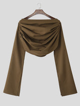 Men's Ruched Cape Sleeveless T-Shirt SKUL29590