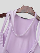 Men's Extra-Long Floating Ribbons Deconstructed Wrap Tank SKUL61064