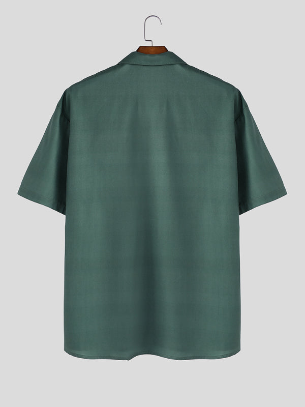 Mens Lotus Flower Print Short Sleeve Shirt SKUL17014