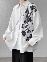 Mens New Chinese Style Print Long Sleeve Shirt SKUK96814