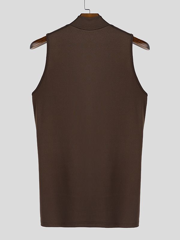 Men's Deconstructed Zipper Hem Slit Tank SKUL46259