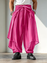 Mens Solid Color Pleated Wide-Leg Pant SKUL05274