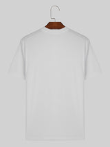 Mens Button Split Design Solid T-Shirt SKUK49667