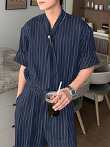 Mens Striped Casual Two Pieces Outfit SKUL20289
