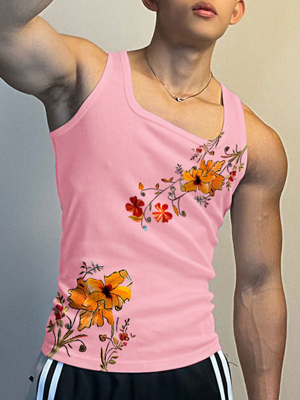 Mens Ethnic Print U-Neck Sleeveless Tank SKUK67906