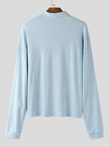 Men's Minimalist Solid Color Long Sleeve Shirt SKUL44026