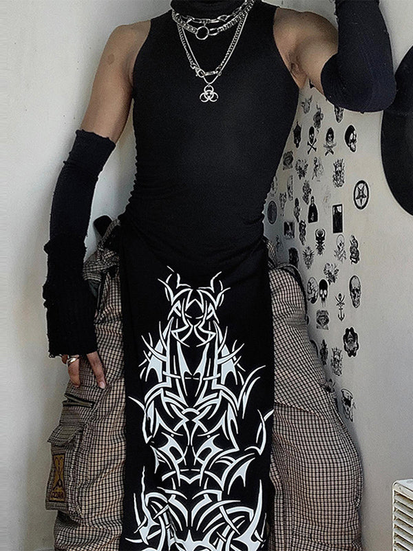 Mens Graffiti Print Long Sleeve T-Shirt SKUK99827