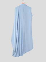 Men's Avant-Garde Asymmetric Draped Longline Blazer SKUL68220