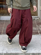 Men's Harajuku Streetwear Oversized Baggy Curved Pleated Elastic Waist Pant SKUL66153