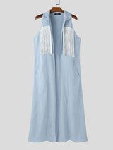 Men's Tassel Patchwork Textured Cardigan SKUL47661