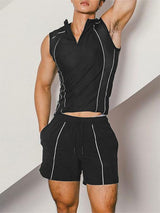 Mens Mesh Patchwork Two Pieces Outfit SKUK94801