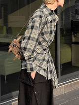 Men's Plaid Tie Long Sleeve Shirt SKUL31914