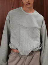 Men's Solid Color Crew Neck Long Sleeve Hoodie SKUL43697