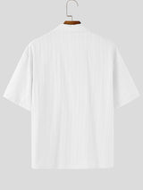 Men's 3D Floral Patchwork Sheer Short Sleeve Shirt SKUL15198