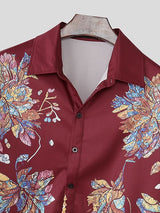 Men's Colorful Print 3/4 Length Sleeve Shirt SKUL49991
