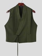 Men's Deconstructed Solid Color Sleeveless Waistcoat SKUL41423