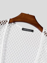 Mens Sheer Mesh Cowl Neck Hollow Tank SKUL13738