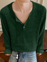 Men's Vintage Striped Textured Long Sleeve Shirt SKUL40159