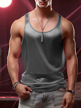 Mens Solid Glitter U-Neck Sleeveless Vest SKUK55065