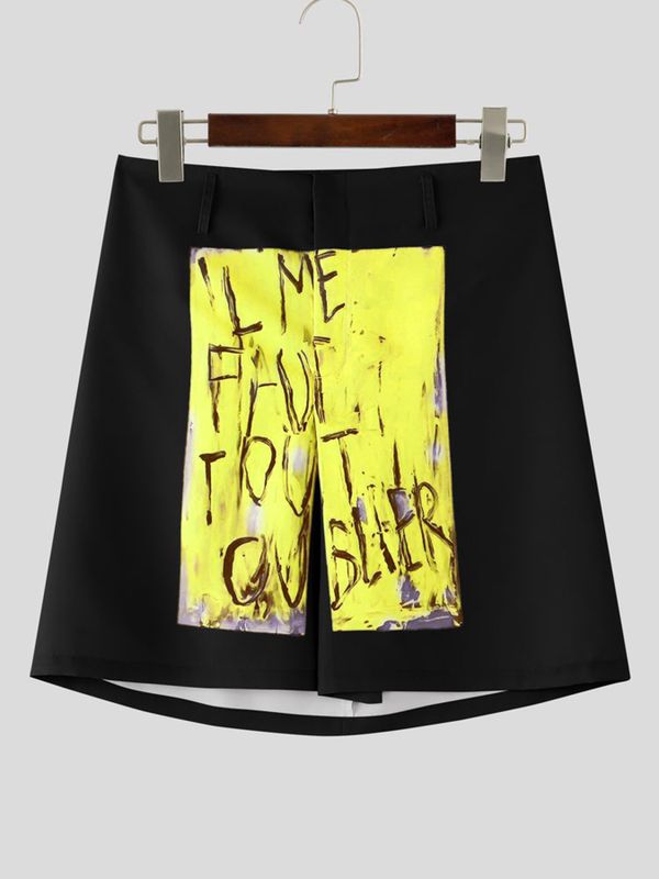 Men's Harajuku Streetwear Graphic Graffiti Skirt SKUL51830