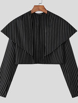 Men's Stripe Cropped Long Sleeve Blazer SKUL46407