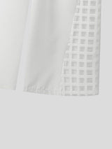 Men's Avant-Garde Vacation Resort Grid Cutout Asymmetric Sheer Two Pieces Outfit SKUL84805