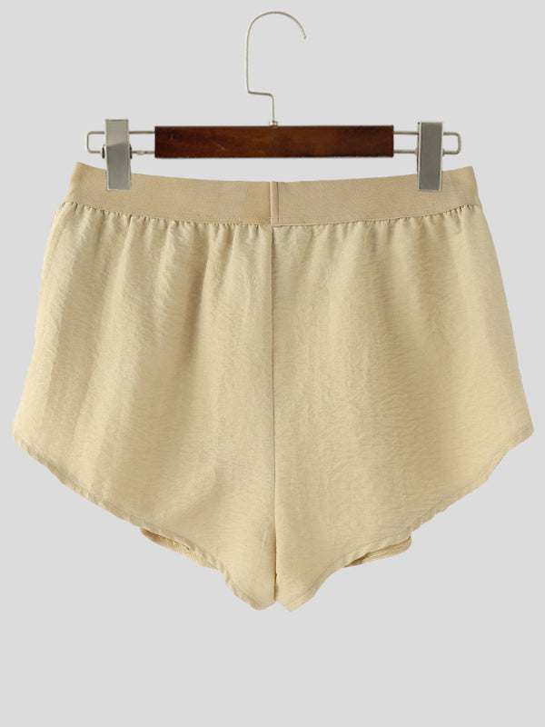 Mens Solid Color Side Slit Lightweight Short SKUL12474