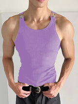 Mens Fitted Striped Knit Tank SKUK74672