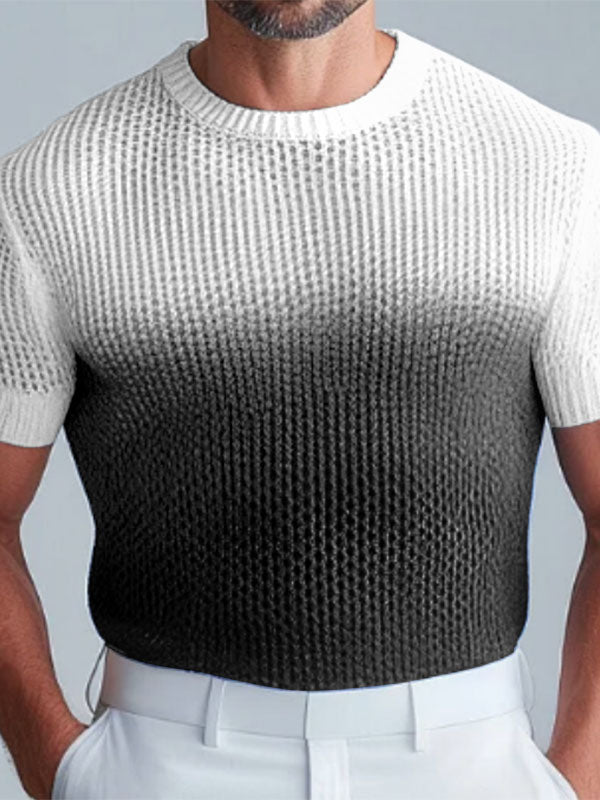 Men's Gradient Color Short Sleeve T-Shirt SKUL19789