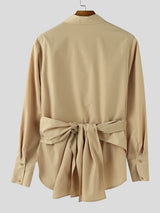 Men's Deconstructed Cinched Waist Long Sleeve Shirt SKUL39010