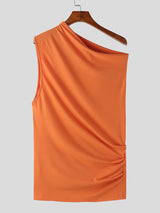 Mens Stylish Deconstructed Solid Color Sleeveless Tank SKUK67169