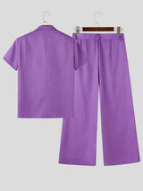 Men's Fashion Runway Pinstripe Double Breasted Two Pieces Outfit SKUL63179