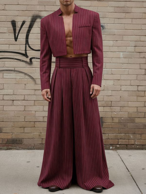 Men's Minimalist Striped Casual Two Pieces Outfit SKUL45233