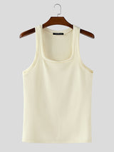 Men's Solid Color Fleece Casual Tank SKUL25756
