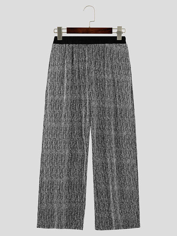 Mens Shiny Short-Stripe Textured Long Pant SKUK69321