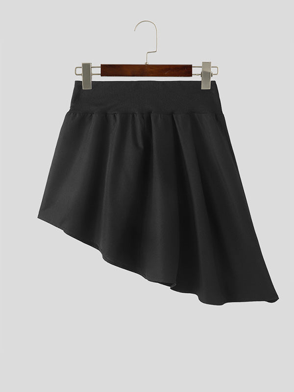 Mens Fashion Metal Buckle Design Midi Skirt SKUK61387