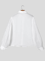 Men's Sheer Striped Long Sleeve Shirt SKUL54665