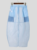 Men's Avant-Garde Sheer Mesh Patchwork Wide Leg Pant SKUL60252