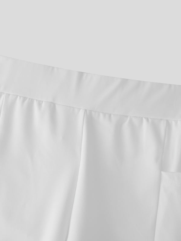 Men's Solid Color Slim Fit High Stretch Casual Short SKUL21023