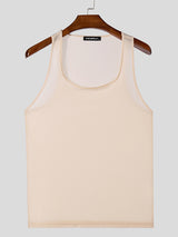 Mens Solid Color Sporty Sleeveless Tank SKUK90395