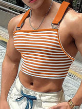 Men's Striped Wide Strap Cropped Tank SKUL20998