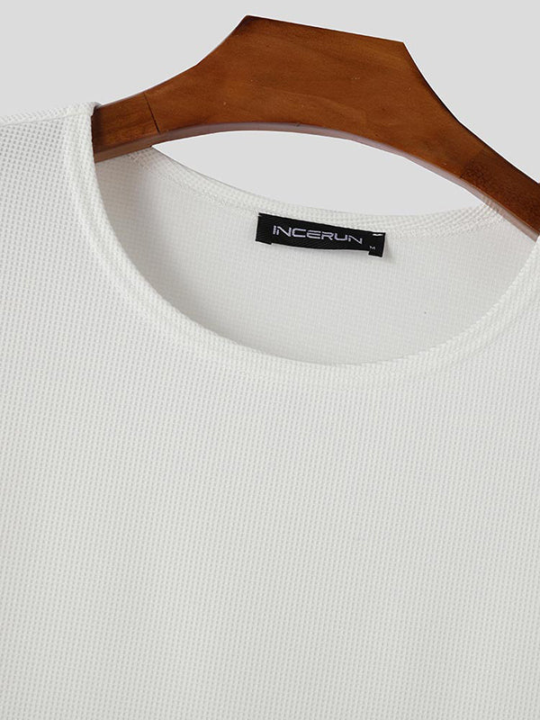 Mens Solid Textured Long Sleeve T-Shirt SKUL02425