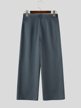 Men's Vintage Double-Breasted Button High-Waist Wide-Leg Pant SKUL72572