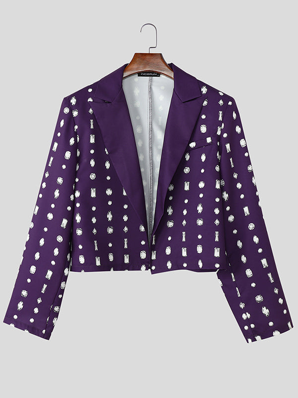 Mens Casual Print Long Sleeve Blazer SKUK79649