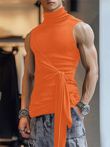 Mens Knit Twist Design Turtleneck Tank SKUK85402