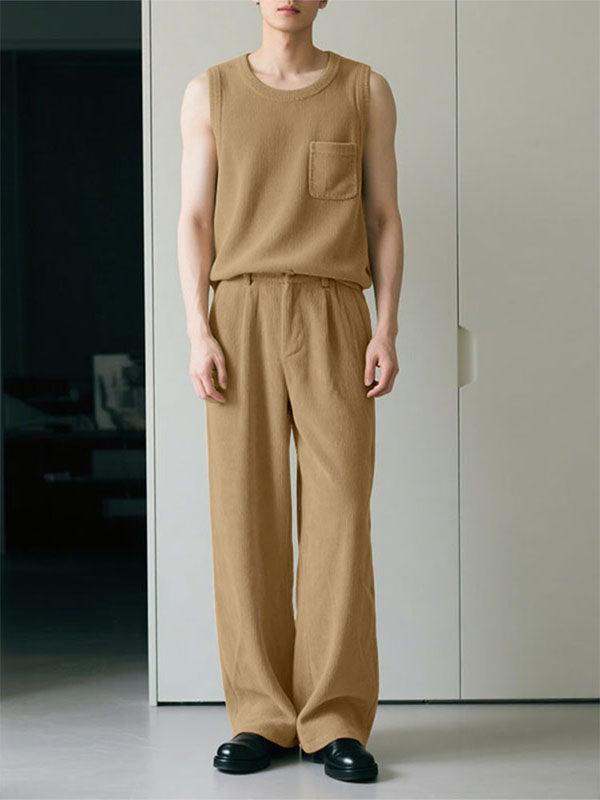 Men's Corduroy Casual Two Pieces Outfit SKUL23530