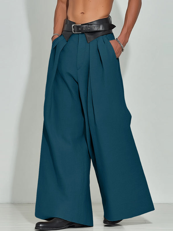 Men's Pleated Wide Leg Casual Pant SKUL29773