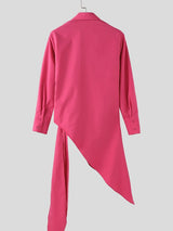 Men's Knotted Stand Collar Long Sleeve Shirt SKUL34072